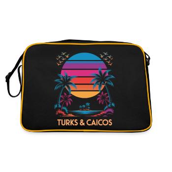 Turks- und Caicosinseln - Retro Tasche - Schwarz/Gold - Hinten