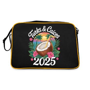 Turks- und Caicosinseln - Retro Tasche - Schwarz/Gold - Hinten