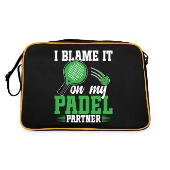 I blame my padel partner - Retro Bag - black/gold - Back