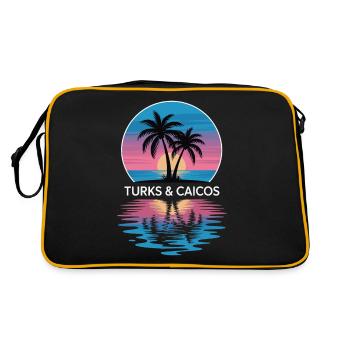 Turks- und Caicosinseln - Retro Tasche - Schwarz/Gold - Hinten