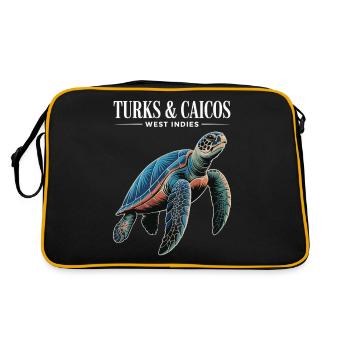 Turks- und Caicosinseln - Retro Tasche - Schwarz/Gold - Hinten