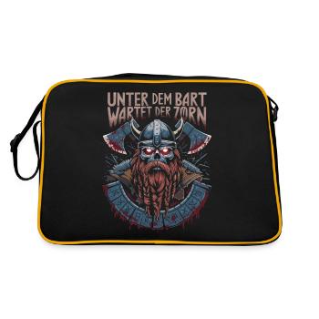 Evil Old Man Viking Under The Beard Wrath - Retro Bag - black/gold - Back