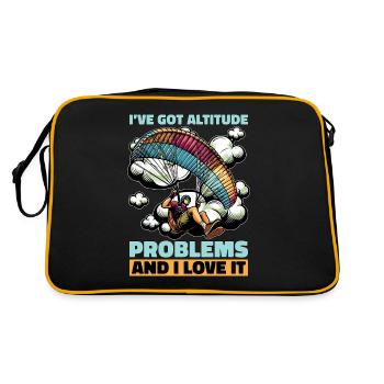 Paragliding I've Got Altitude Problems Parachuting - Retro Bag - black/gold - Back