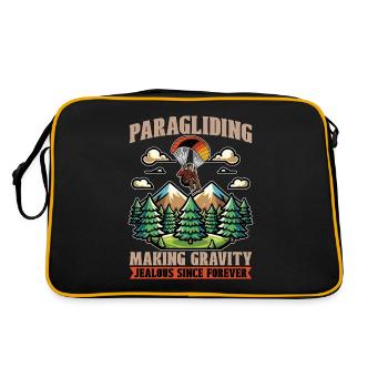Paragliding Making Gravity Jealous Parachuting - Retro Bag - black/gold - Back