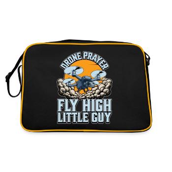 Drone Enthusiast Drone Prayer Fly High Aviation - Retro Tasche - Schwarz/Gold - Hinten