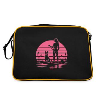 Rétro coucher de soleil chien amoureux Femmes Paddleboard - Sac Retro - noir/or - Dos