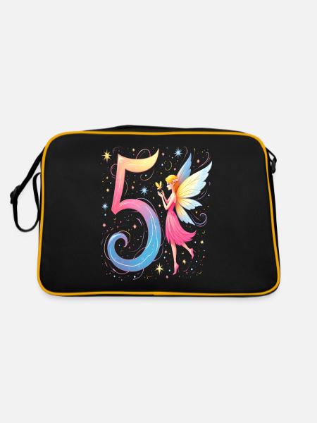 Douce Fée 5ème Anniversaire pour les filles - Sac Retro - noir/or - Dos