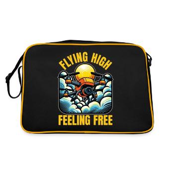 Drone Enthusiast Flying High Feeling Free Aviation - Retro Bag - black/gold - Back