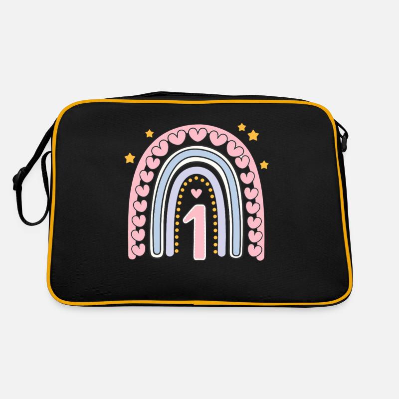 Mignon 1er anniversaire coeur et arc-en-ciel design Sac Retro