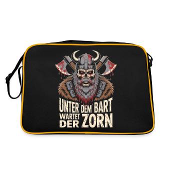 Evil Old Man Viking Under The Beard Wrath - Retro Bag - black/gold - Back