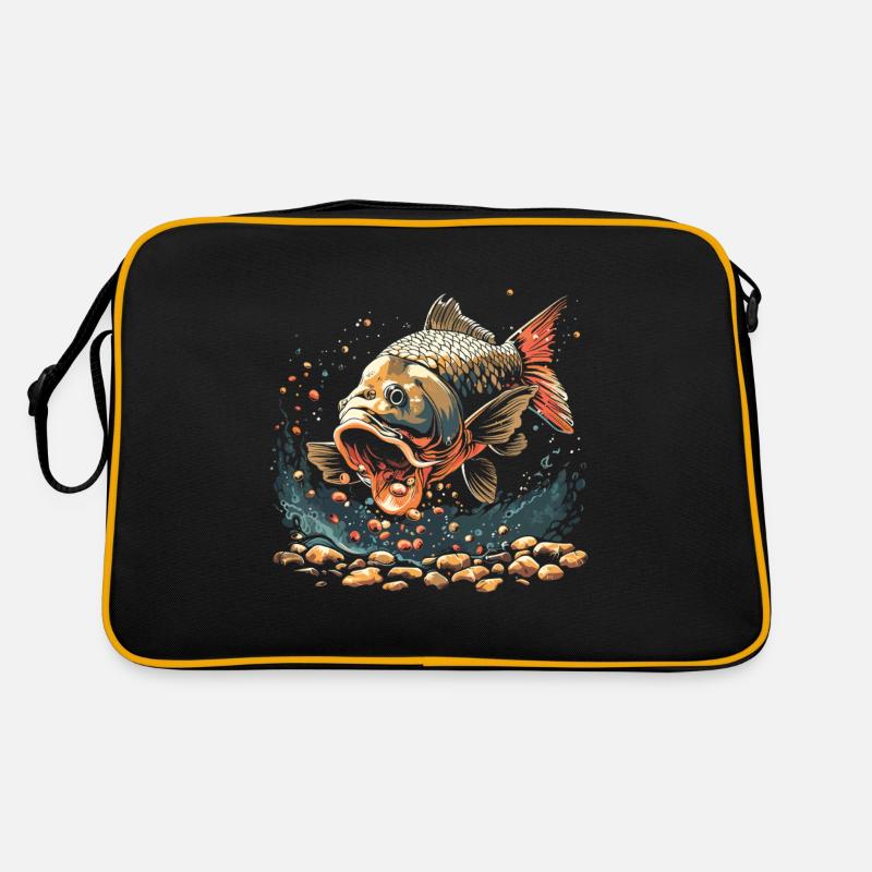 Angling Catch Fish carp fish Karpfen Retro Tasche