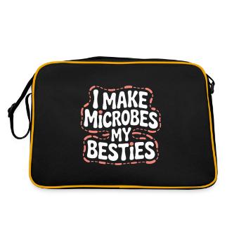 I Make Microbes My Besties Microbiologist - Retro Bag - black/gold - Back