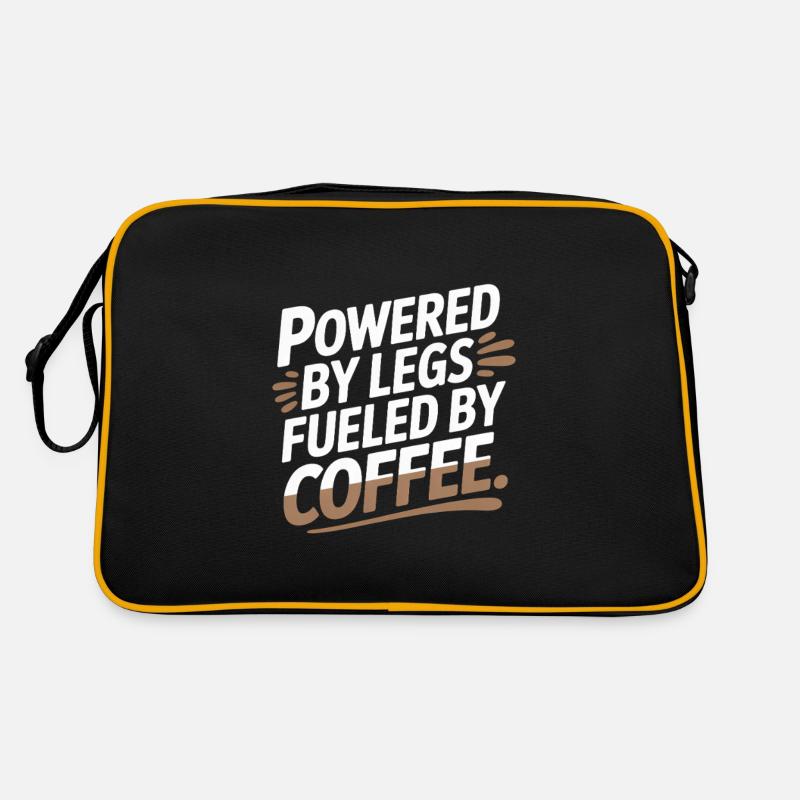 Powered by Legs Fueled by Coffee. Bike Commuting Retro Tasche