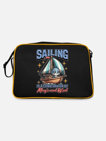 La voile est une combinaison de magie et de navigation - Sac Retro - noir/or - Dos