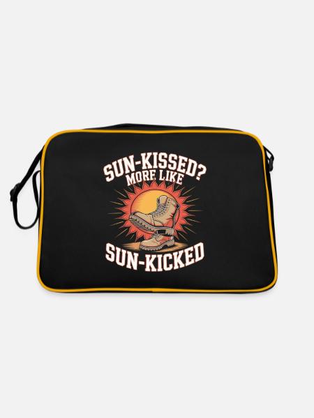 Sun Kissed More Like Sun Kicked Sunburn - Retro Bag - black/gold - Back
