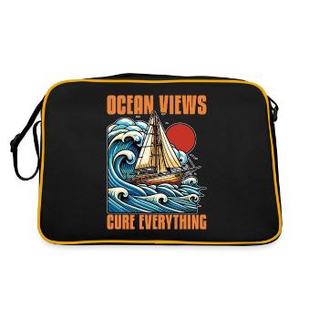 Navigation Vue sur l’océan Cure Everything Pêcheur - Sac Retro - noir/or - Dos