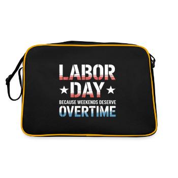 Parce que les week-ends méritent la fête des heures supplémentaires - Sac Retro - noir/or - Dos