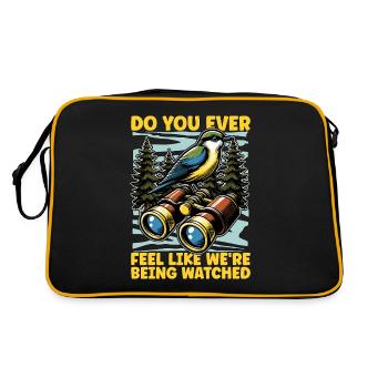 Ornithologie Avez-vous l’impression que nous sommes des gardiens d’oiseaux - Sac Retro - noir/or - Dos