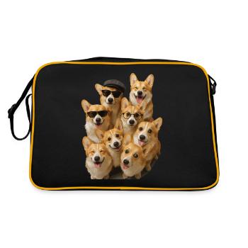 Corgi - Retro Tasche - Schwarz/Gold - Hinten