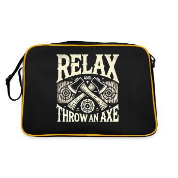 Entspann dich und wirf eine Axt - Retro Tasche - Schwarz/Gold - Hinten
