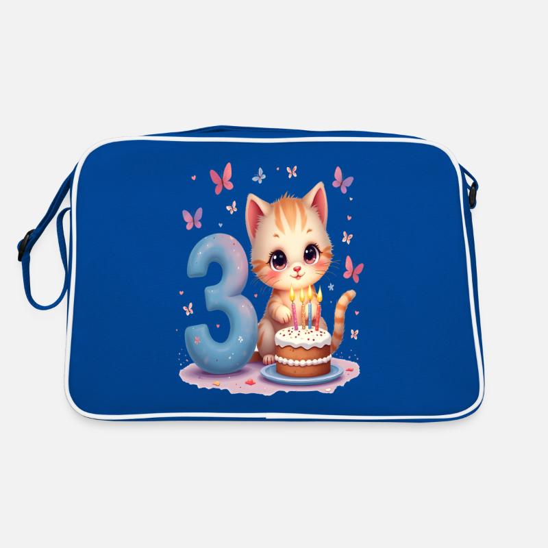 Cute Kitten 3rd Birthday Girl Retro Bag