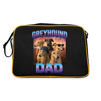 Windhund - Retro Tasche - Schwarz/Gold - Hinten