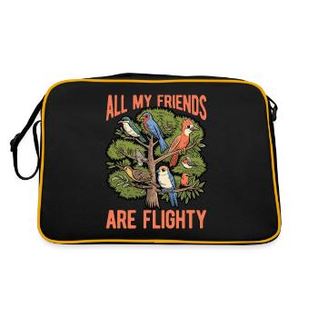 Ornithologie Tous mes amis sont des ornithologues volants - Sac Retro - noir/or - Dos