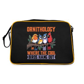 Ornithologie : où les oiseaux cool traînent Observation des oiseaux - Sac Retro - noir/or - Dos
