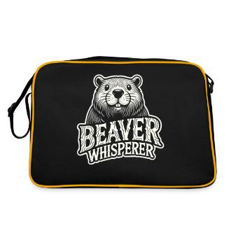 Biberflüsterer - Retro Tasche - Schwarz/Gold - Hinten