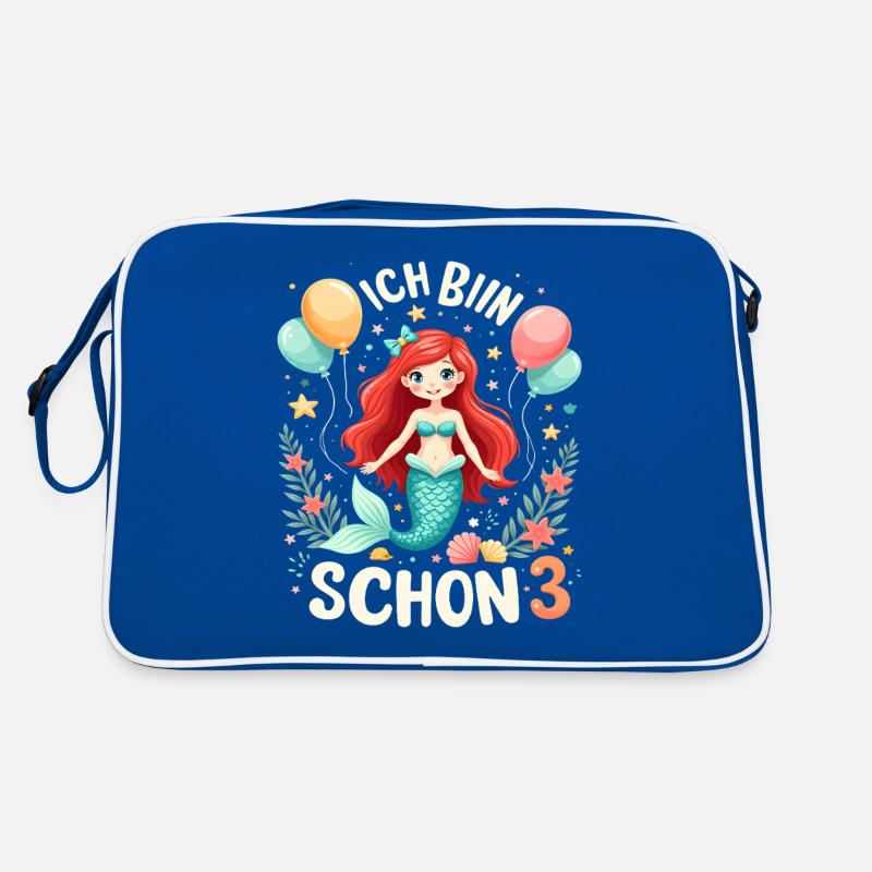 Ich bin schon 3 Meerjungfrau Geburtstag Mädchen Retro Tasche