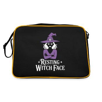 Resting Witch Face Halloween - Retro Bag - black/gold - Back