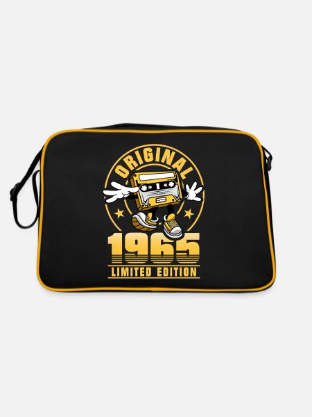 60 Jahre 60. Geburtstag Mann Frau Limited Edition - Retro Tasche - Schwarz/Gold - Hinten