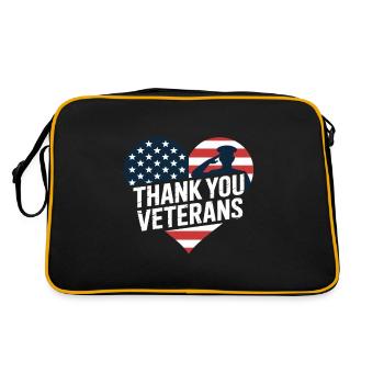 Remerciements aux anciens combattants Drapeau des États-Unis Journée des anciens combattants - Sac Retro - noir/or - Dos