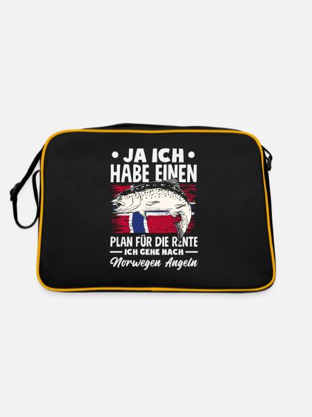Norvège Pêche Dire Drôle Design - Sac Retro - noir/or - Dos