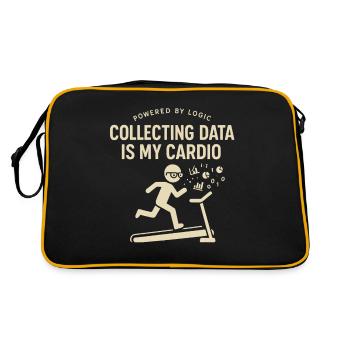 Datensammeln ist meine Kardio - Retro Tasche - Schwarz/Gold - Hinten