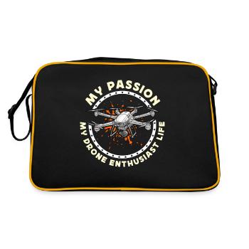 Passionné de drones Ma passion Mon pilote de quadricoptère - Sac Retro - noir/or - Dos