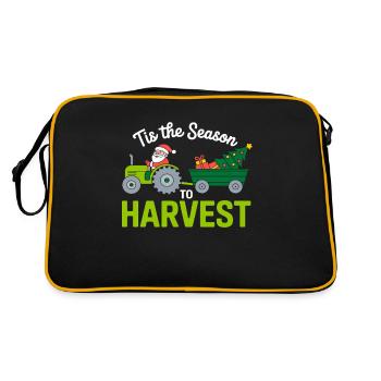 C’est la saison de la récolte du tracteur agricole de Noël - Sac Retro - noir/or - Dos