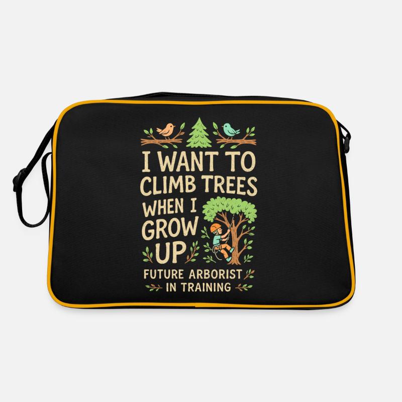 Ich möchte auf Bäume klettern, wenn ich groß bin Retro Tasche