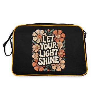 Citation de fleurs bohèmes Laissez briller votre lumière - Sac Retro - noir/or - Dos