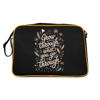 Grow Through What You're Going Through Boho Flower Vintage - Retro Bag - black/gold - Back
