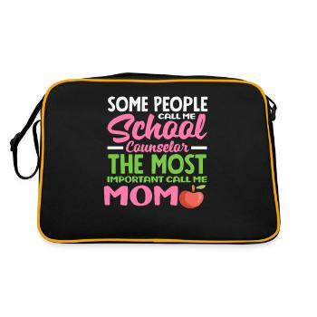 Some call me a school counselor, others mom - Retro Bag - black/gold - Back