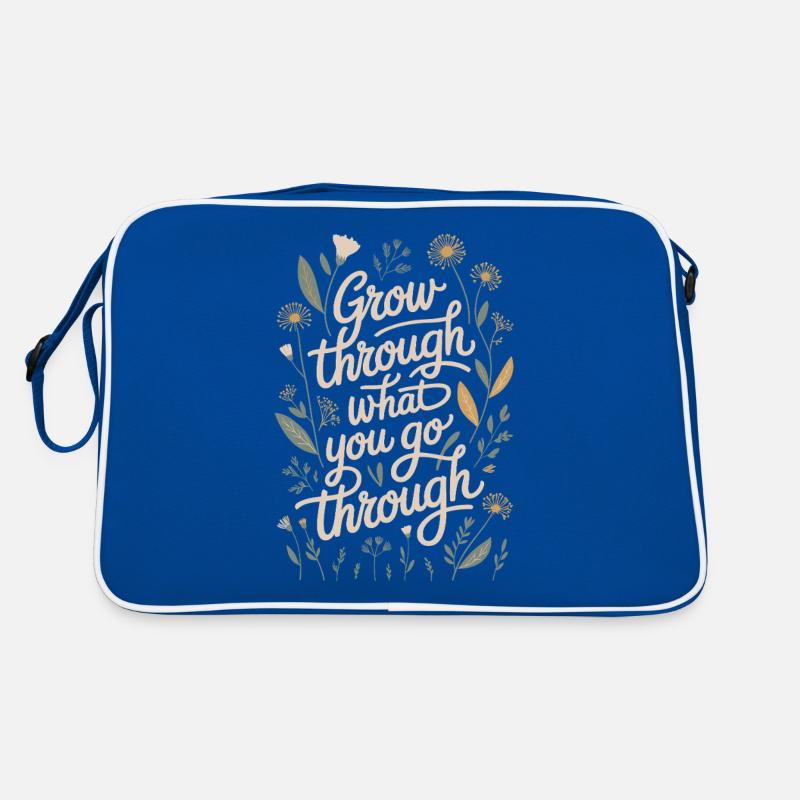 Grandir à travers ce que vous traversez Boho Flower Vintage Sac Retro