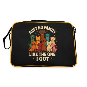 Pas de famille comme la mienne – les chiens et la famille - Sac Retro - noir/or - Dos