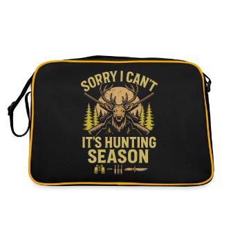 Tut mir leid, ich kann nicht, es ist Jagdsaison - Retro Tasche - Schwarz/Gold - Hinten