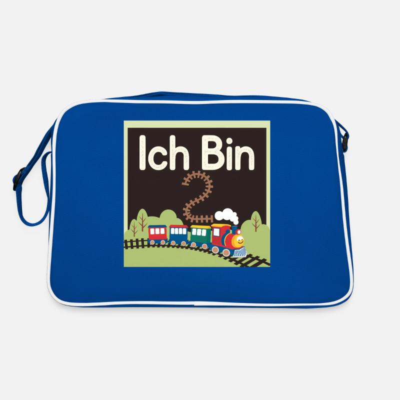 Ich bin 2 Zug Eisenbahn 2. Geburtstag Retro Tasche