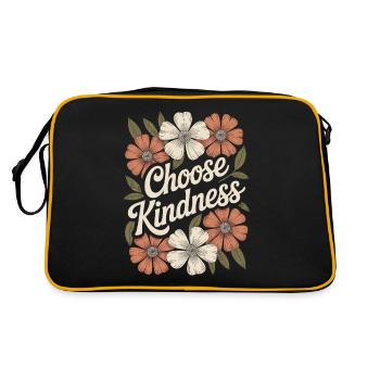 Citation vintage boho floral : choisissez la gentillesse - Sac Retro - noir/or - Dos