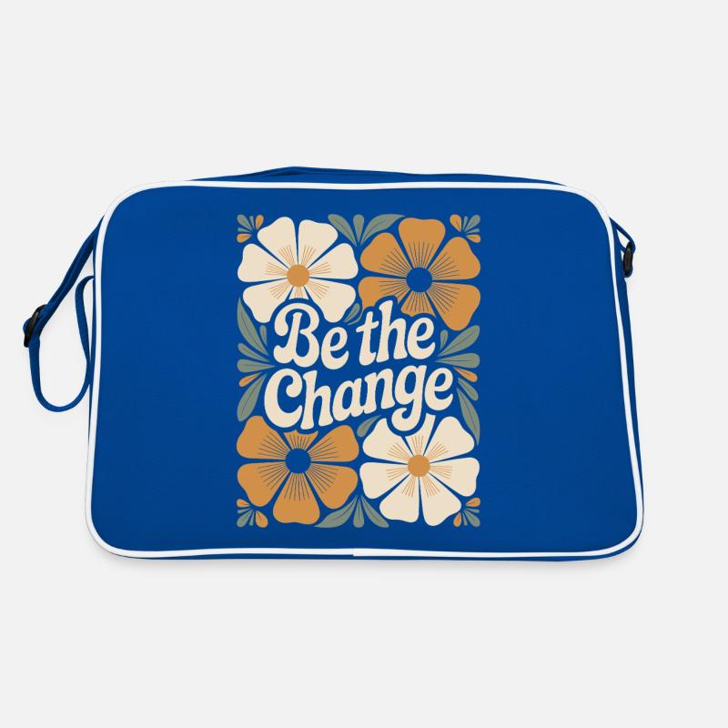 Fleur Boho Vintage Citation de motivation être le changement Sac Retro
