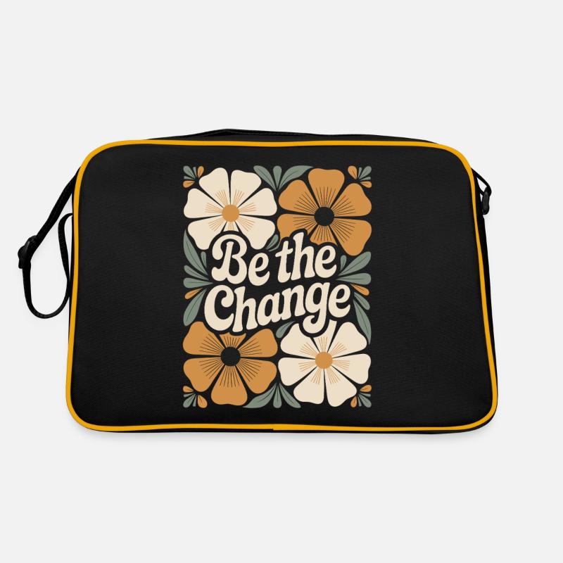 Fleur Boho Vintage Citation de motivation être le changement Sac Retro