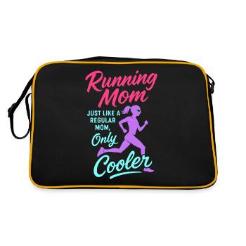 Running Mom - wie eine normale Mutter, nur cooler - Retro Tasche - Schwarz/Gold - Hinten
