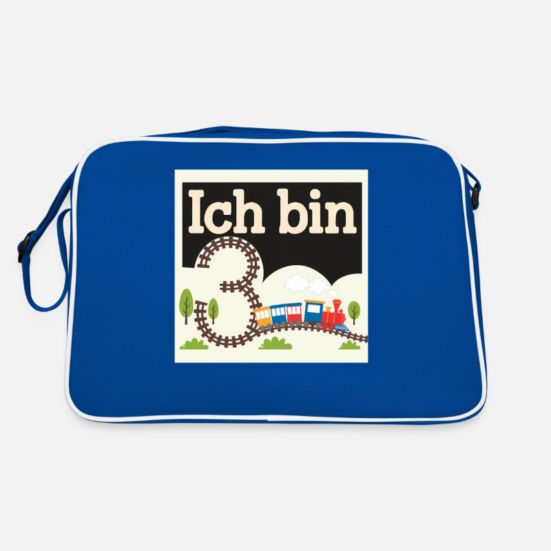 Ich bin 3 Zug Eisenbahn 3. Geburtstag Retro Tasche